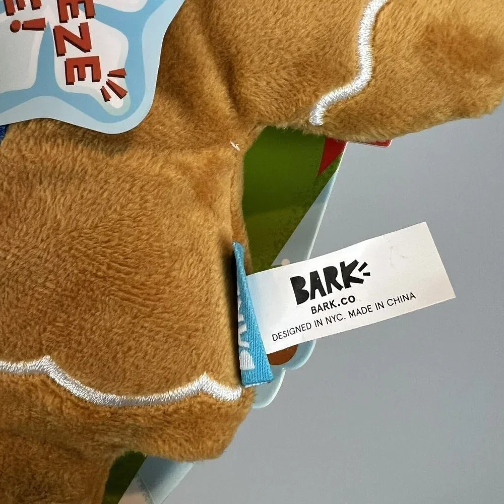 BARK Gnawty or Nice Gingerbroad Gingerbread Girl Christmas Dog Toy New Barkbox